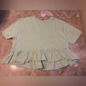 ✨2/$16✨ NWT Mint Green Wild Fable Ruffled Women's Top